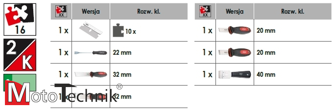 Zestaw skrobaków VIGOR V5017