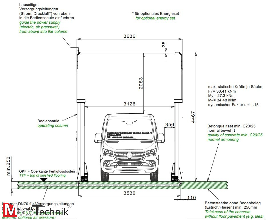 Podnośnik śrubowy dwukolumnowy NUSSBAUM Smart Lift 2.50 SL DG