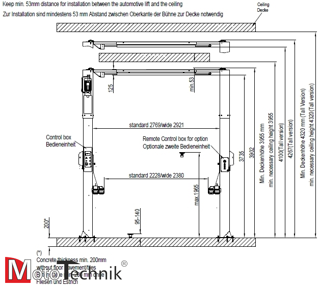 Podnośnik hydrauliczny dwukolumnowy HOFMANN Duolift ® HL 4500 STD