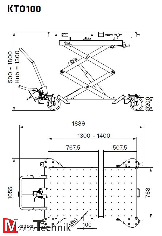 Mobilny stół RAVAGLIOLI - KTO100 - 1000 kg