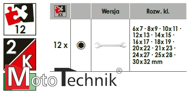 Zestaw podwójnych kluczy płaskich VIGOR V6721