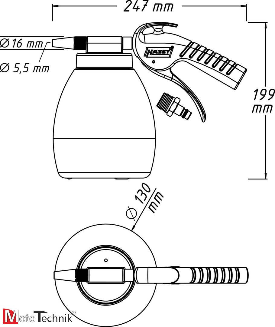 Pistolet natryskowy do sodowania HAZET 9045P-1