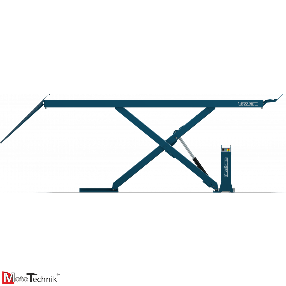 Podnośnik nożycowy NUSSBAUM UNI Lift 3500 NT AG na posadzce 4500 mm