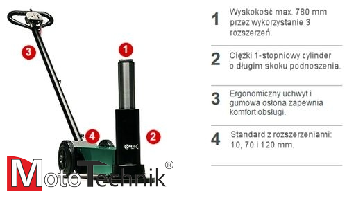 Podnośnik punktowy hydrauliczno-pneumatyczny COMPAC A28-HC - 28t