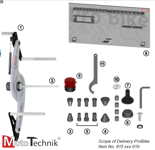 HAWEKA ProBike III Moduł UNI stożkowy (PowerClamp) - uchwyt kół motocyklowych (815 818 010)