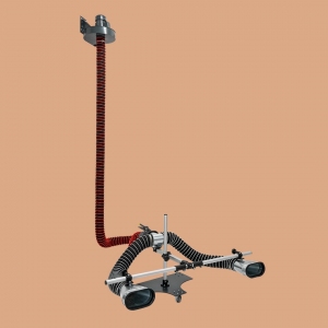 Pojedynczy wyciąg spalin DN100 7,5 m CARVENT FC-2 z adapterem CARVENT ssawka metalowo-gumowa (Osobowe i Dostawcze)