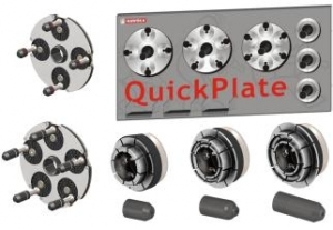 Zestaw 2 płyt dociskowych QuickPlate V + 2 tuleje DuoExpert wałek fi. 40 mm - HAWEKA (210 400 008)
