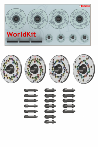 Zestaw płyt dociskowych WORLD KIT II do średnicy wałka 40 mm z uchwytem PowerClamp - HAWEKA (203 018 405)