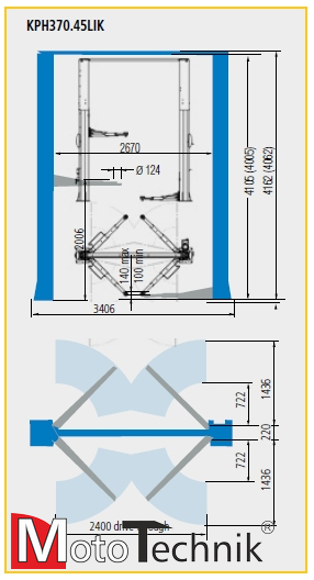 Podnośnik hydrauliczny dwukolumnowy RAVAGLIOLI KPH370.45 K