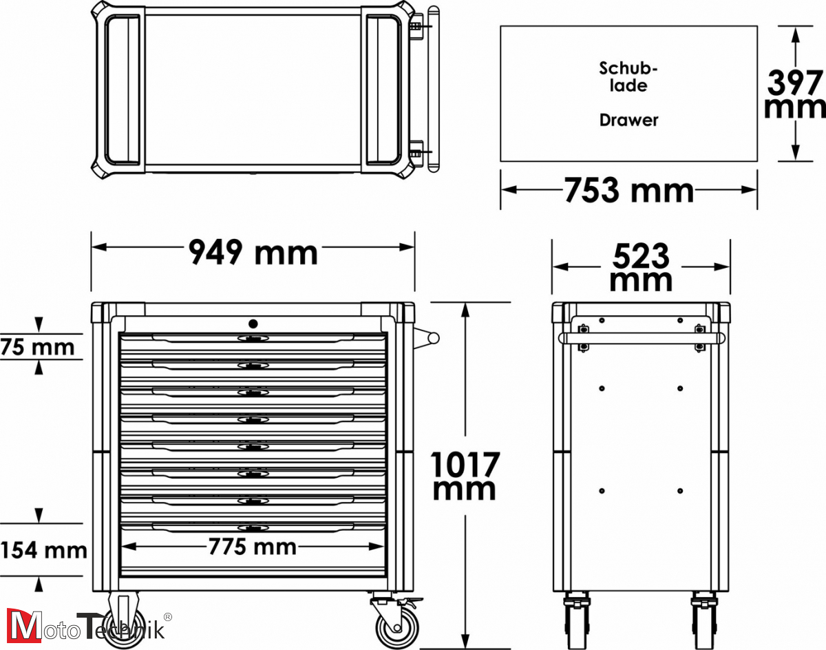 Wózek warsztatowy VIGOR - V4481-X/375 (375 narzędzi)