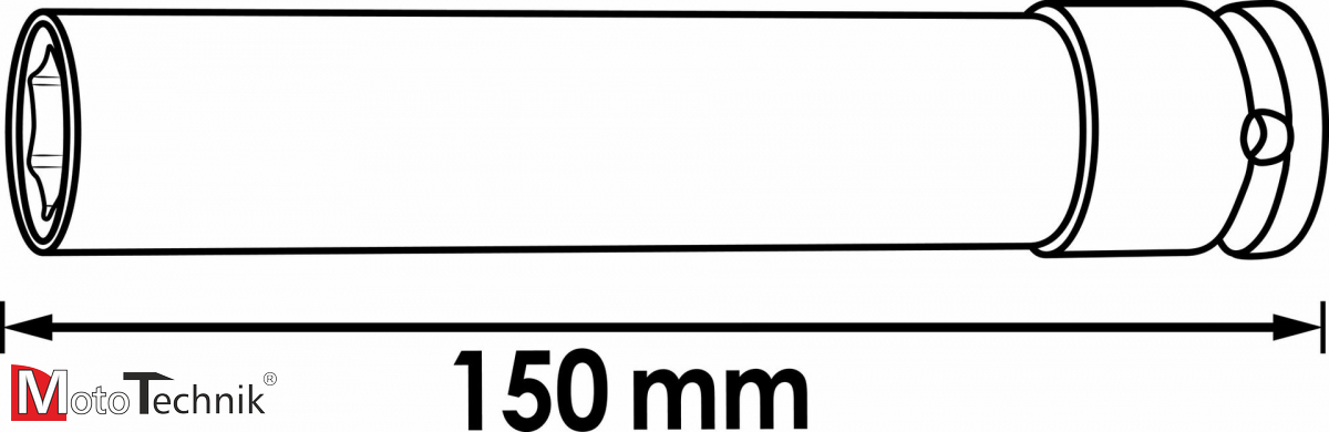 Klucz nasadowy udarowy długi 150 mm o rozm. 19 mm - VIGOR V5931