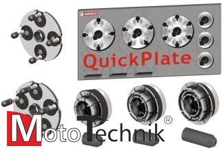 Zestaw 2 płyt dociskowych QuickPlate V + 2 tuleje DuoExpert wałek fi. 40 mm - HAWEKA (210 400 008)