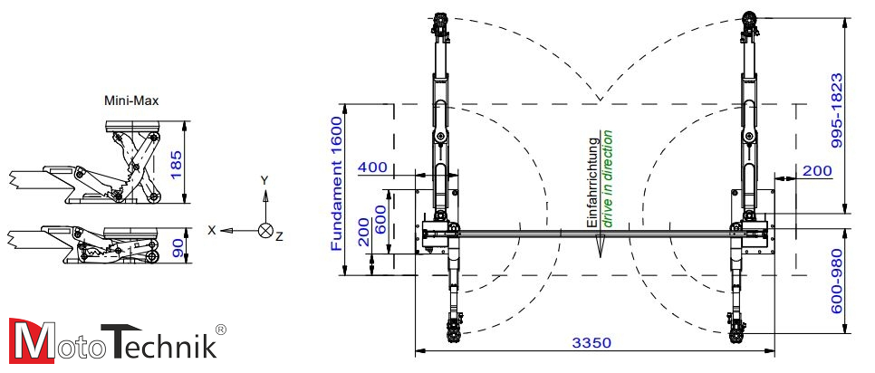 Podnośnik śrubowy dwukolumnowy NUSSBAUM Smart Lift 2.35 SLE OTTO MM (MiniMax)