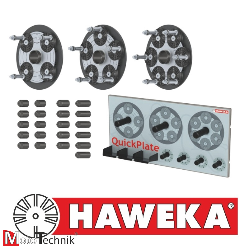Zestaw 3 płyt dociskowych QuickPlate V fi. 40 mm  - HAWEKA (210 400 001)
