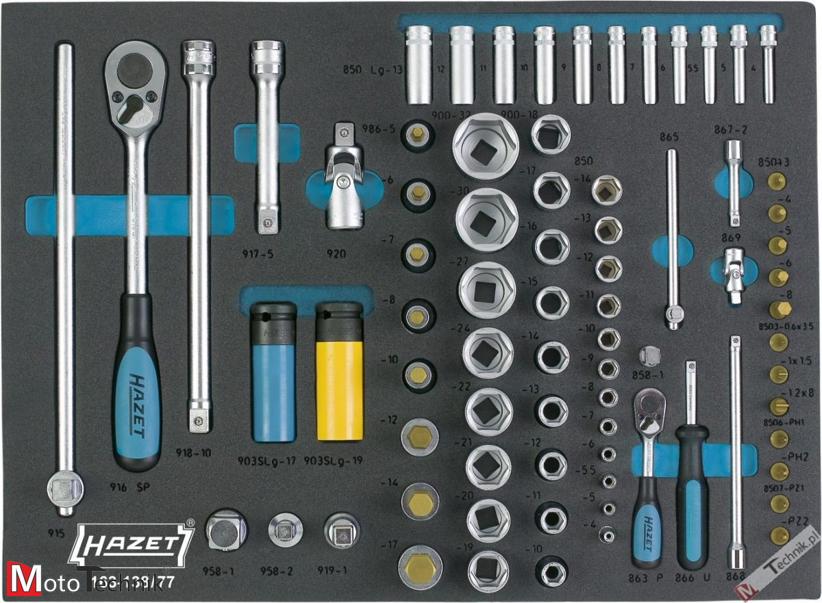 Wózek narzędziowy z profesjonalnymi narzędziami HAZET 179N-7/137 (137 narzędzi)