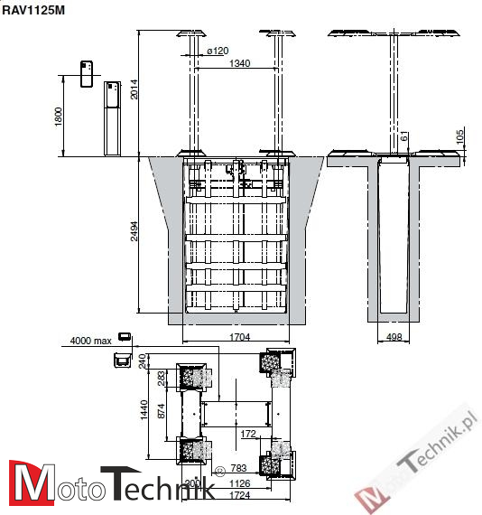 Podnośnik stemplowy RAVAGLIOLI RAV1125M