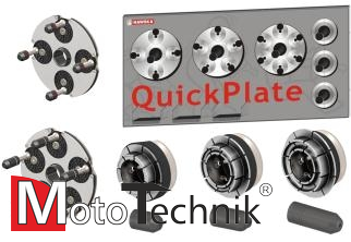 Zestaw 2 płyt dociskowych QuickPlate V + 2 tuleje DuoExpert fi. 40 mm uchwyt pneumatyczny - HAWEKA (210 818 008)
