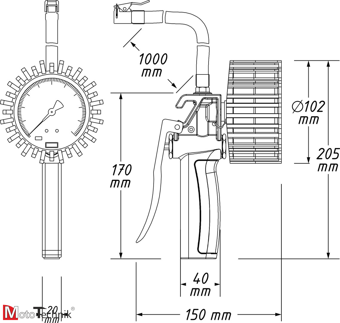 Pistolet do pompowania kół HAZET 9041G-1 (wzorcowany)