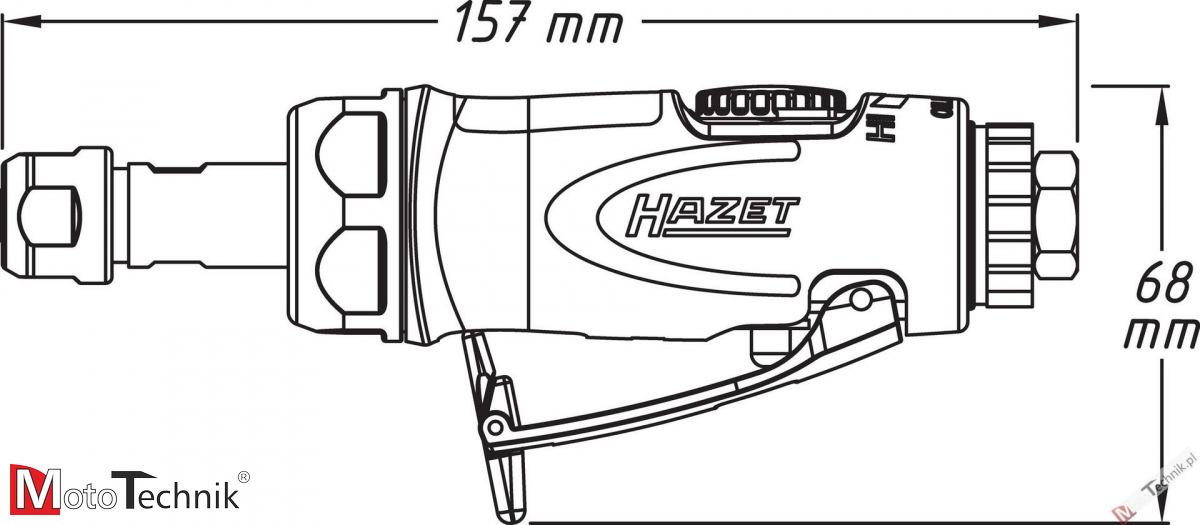 Szlifierka jednoręczna prosta HAZET 9032 N-1