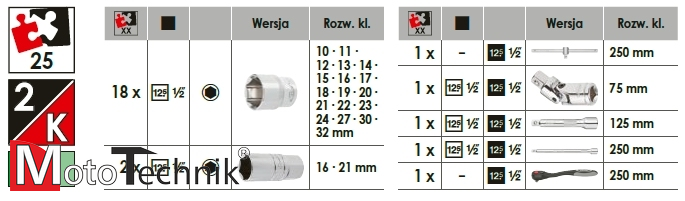 Zestaw kluczy nasadowych VIGOR V4975