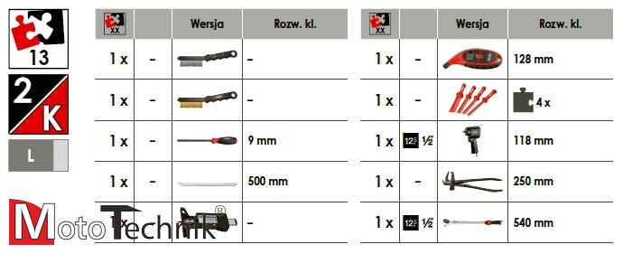 Narzędzia do kół/opon VIGOR V6812