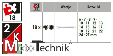 Zestaw kluczy płasko-oczkowych VIGOR V6723