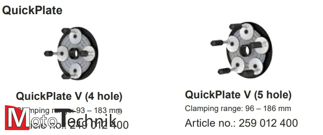 Zestaw 2 płyt dociskowych QuickPlate V fi. 40 mm - HAWEKA (210 400 005)