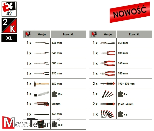 Zestaw szczypiec, młotków i skrobaków (XL) VIGOR V7015