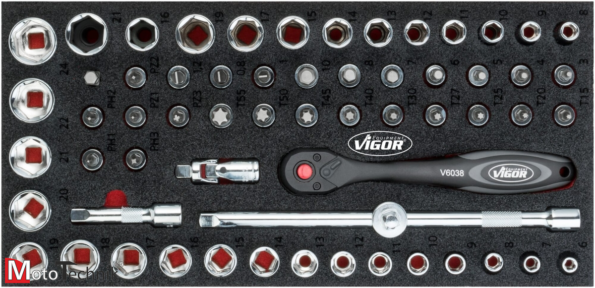 Zestaw kluczy nasadowych VIGOR V4973