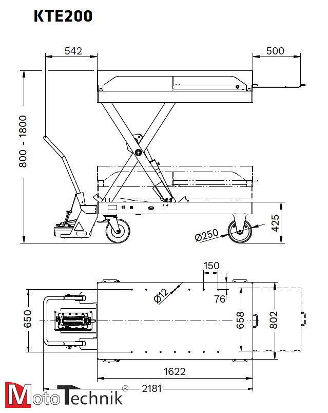 Mobilny stół RAVAGLIOLI - KTE200 - 2000 kg