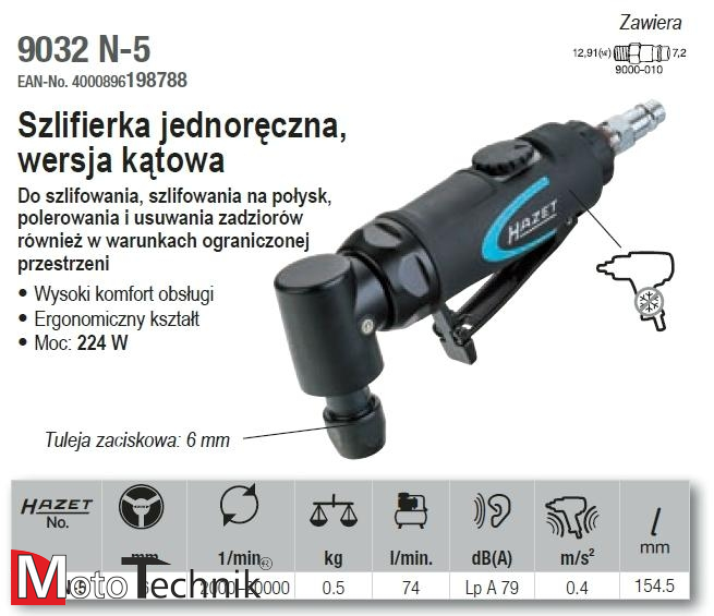 Szlifierka jednoręczna kątowa HAZET 9032 N-5