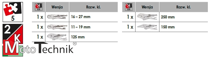 Zestaw szczypiec zaciskowych VIGOR V5004